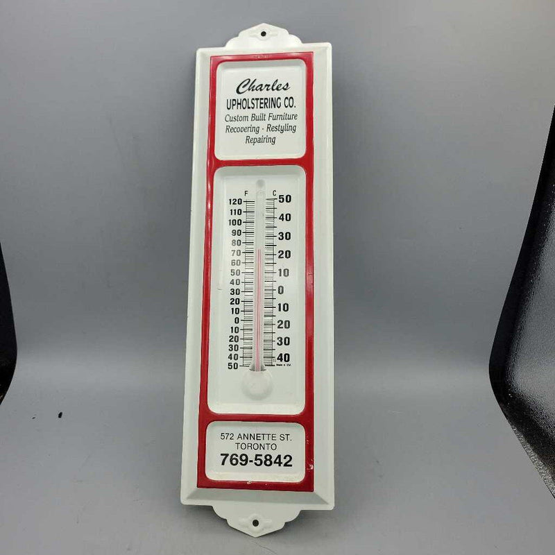 Vintage Charles Upholstering Co. Thermometer (YVO) (405)