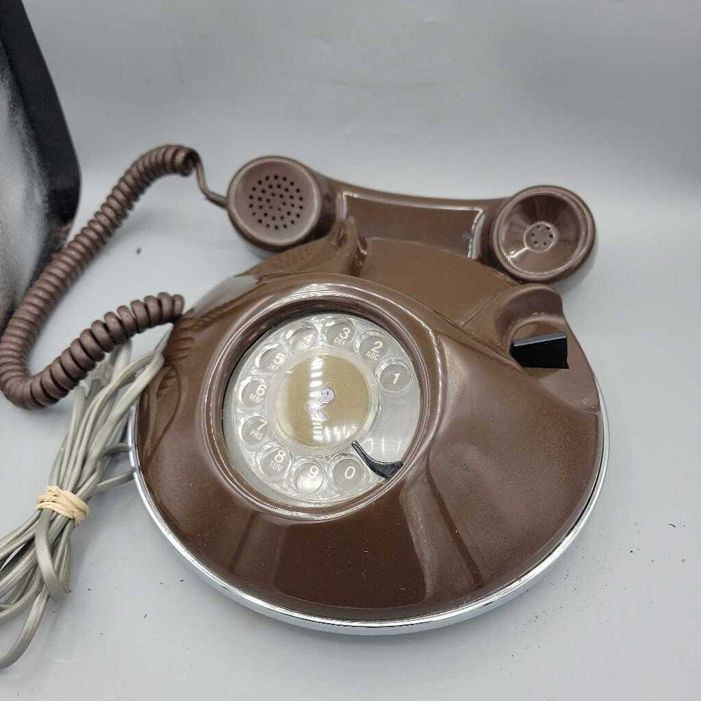 Northern Telecom "Dawn" Chocolate Pancake Rotary Phone working (YVO) (405)