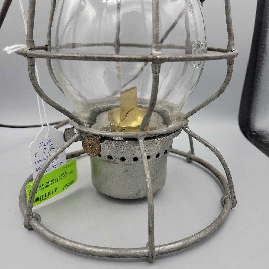 C.P.R. Oil lantern With matching Shade (JEF)