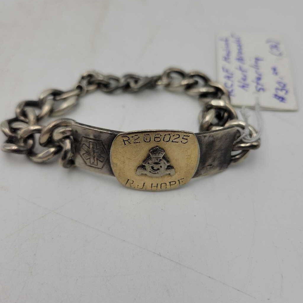 JL RCAF Sterling Silver Medical Bracelet (JL)