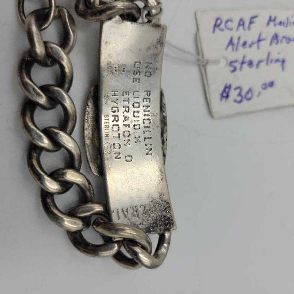 JL RCAF Sterling Silver Medical Bracelet (JL)