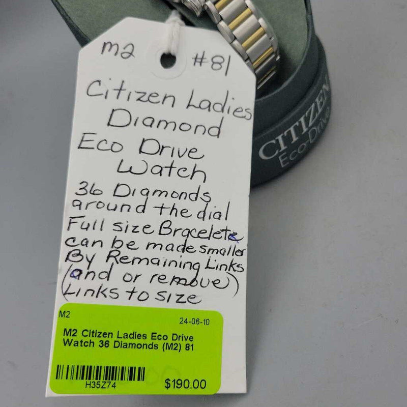 Citizen Ladies Eco Drive Watch 36 Diamonds (M2) 81
