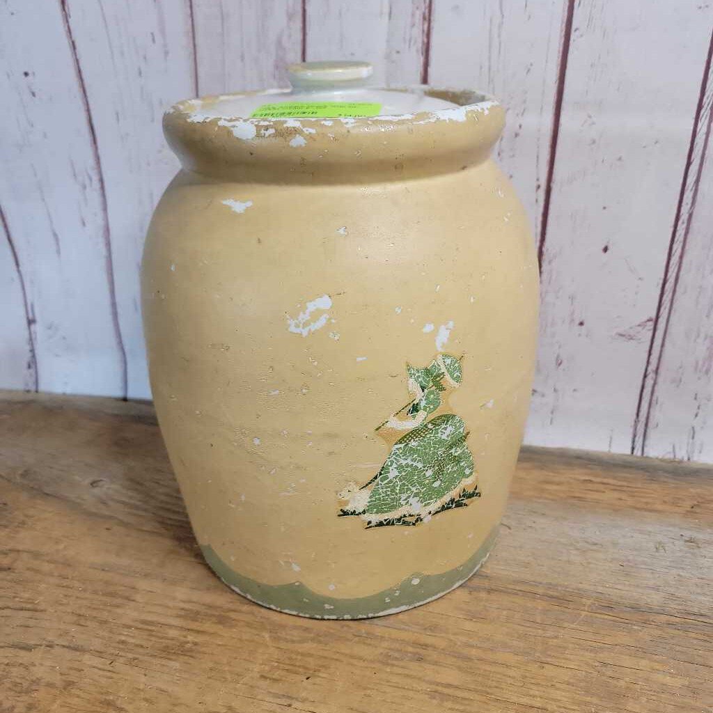 Antique Crock with lid (JAS)