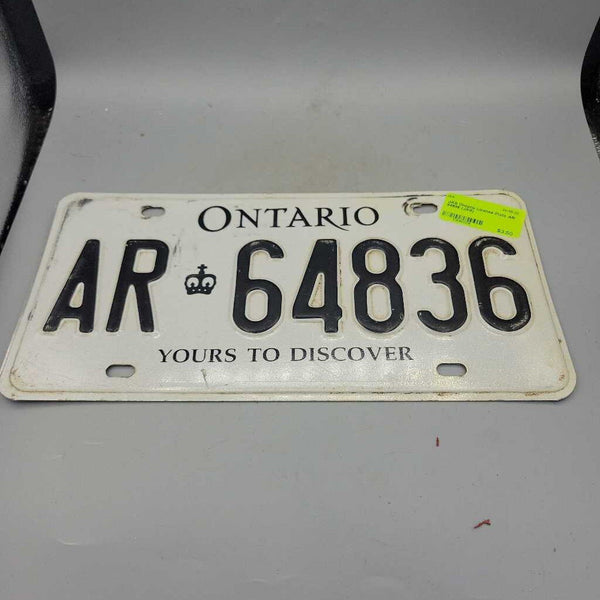 Ontario License Plate AR 64836 (JAS)