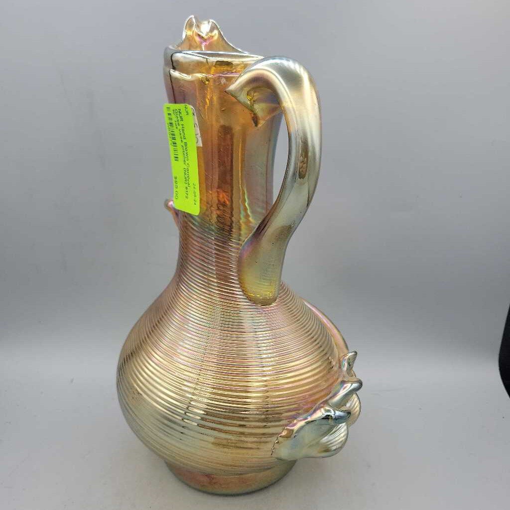 Hand Blown Carnival Glass vase pitcher (NUR) 9172