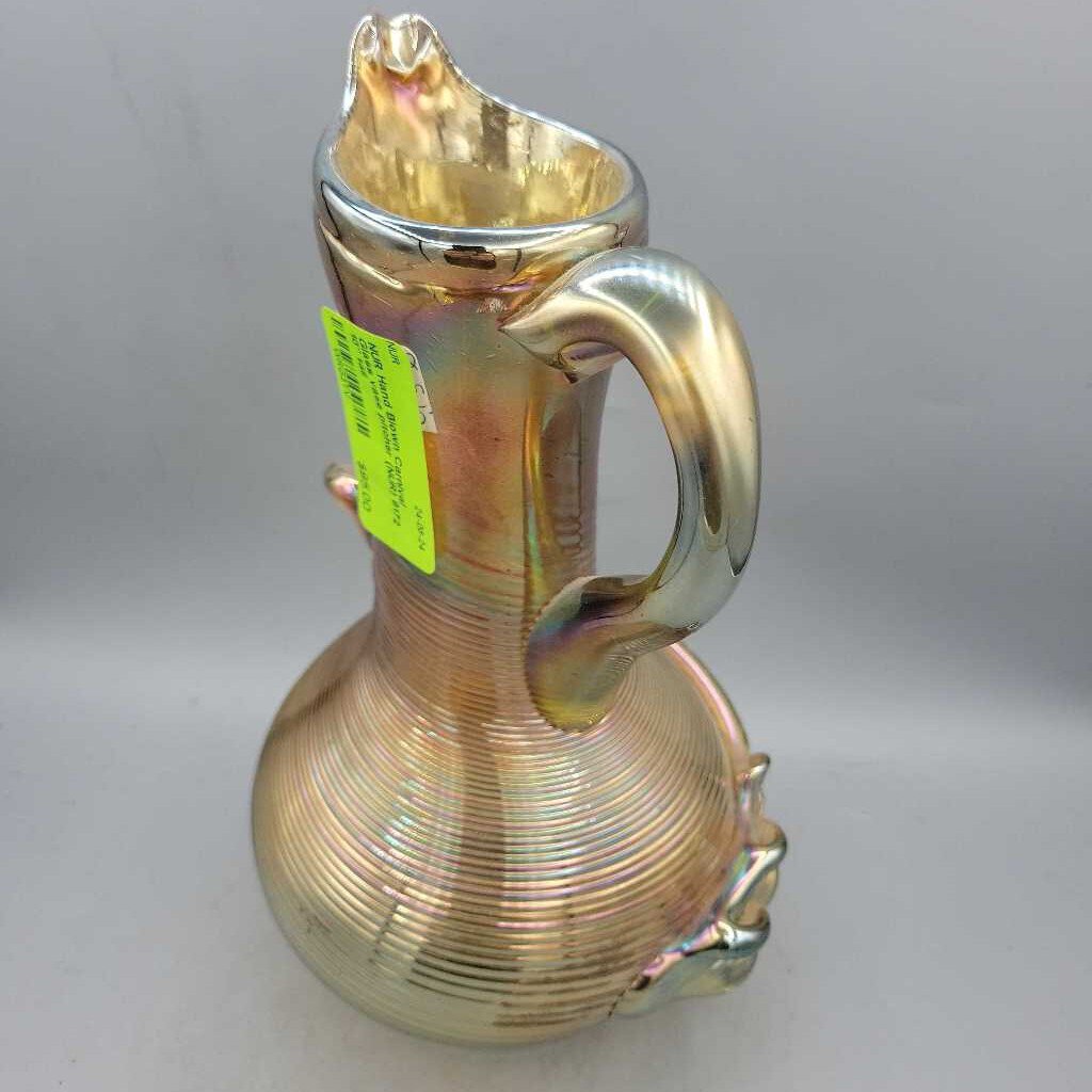 Hand Blown Carnival Glass vase pitcher (NUR) 9172