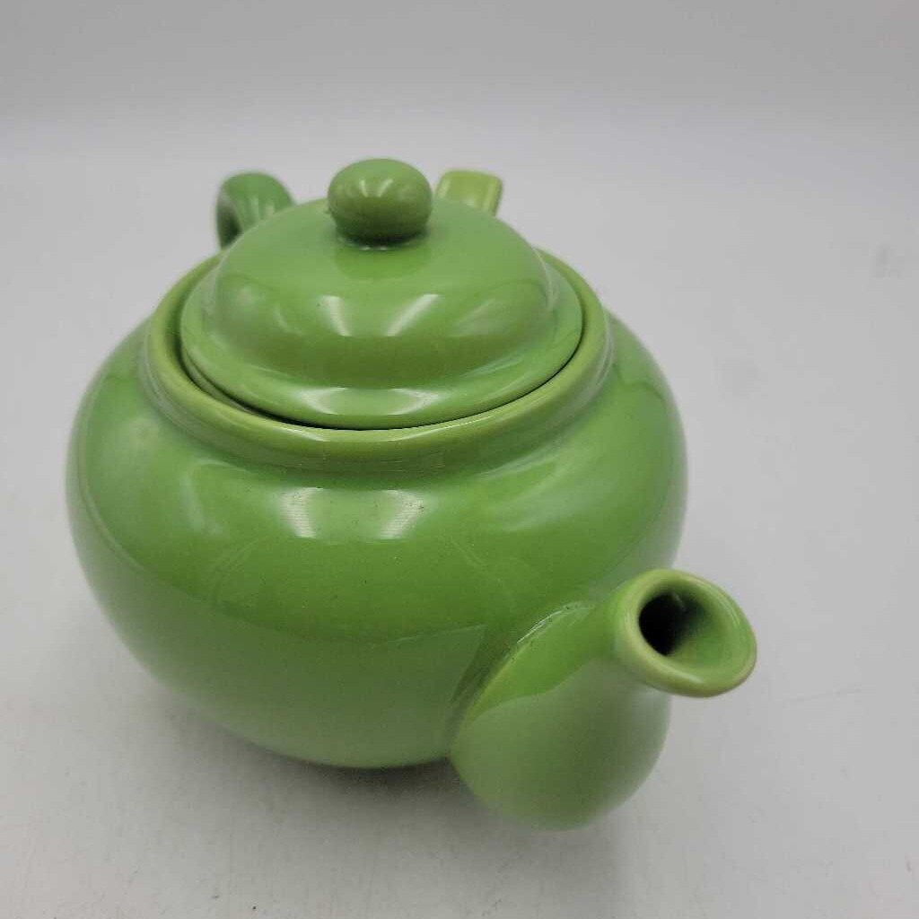 green ceramic teapot with strainer (GBZ)