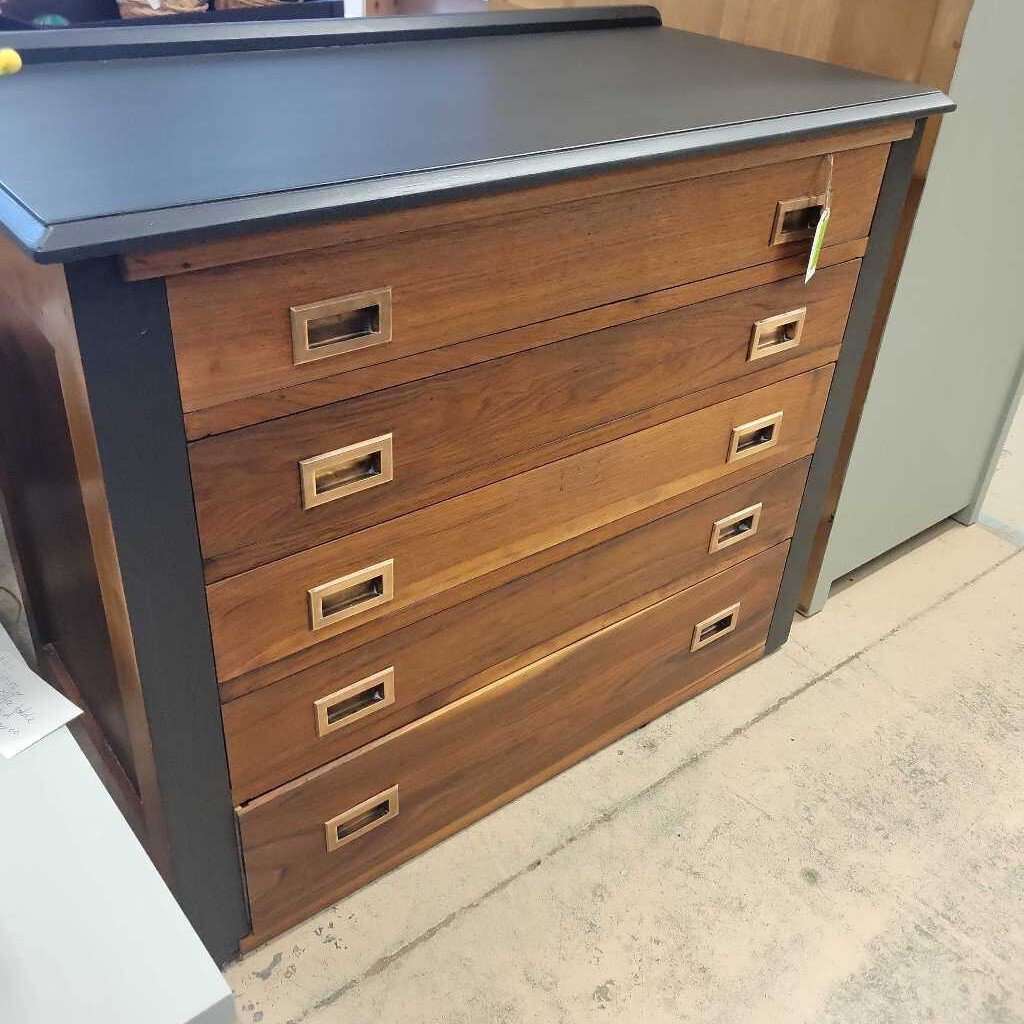 Vintage teak cabinet with original embedded copper hardware (HB 1 )