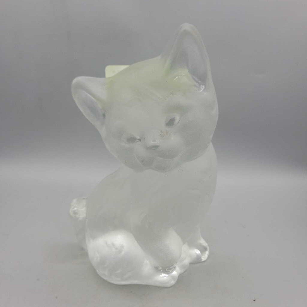 "Viking" frosted glass cat (RHA)