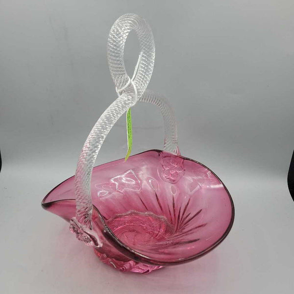 Cranberry Glass Basket (DEB)