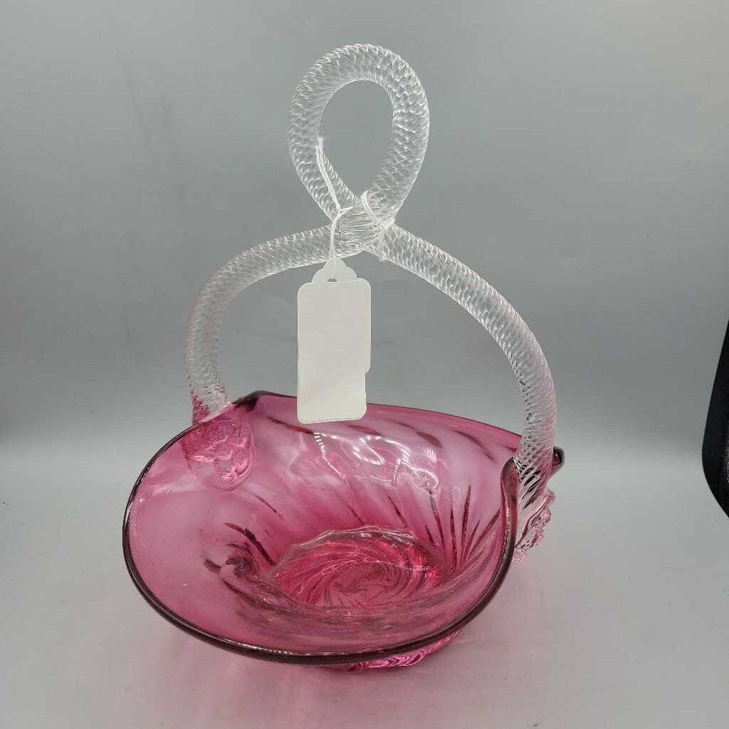 Cranberry Glass Basket (DEB)