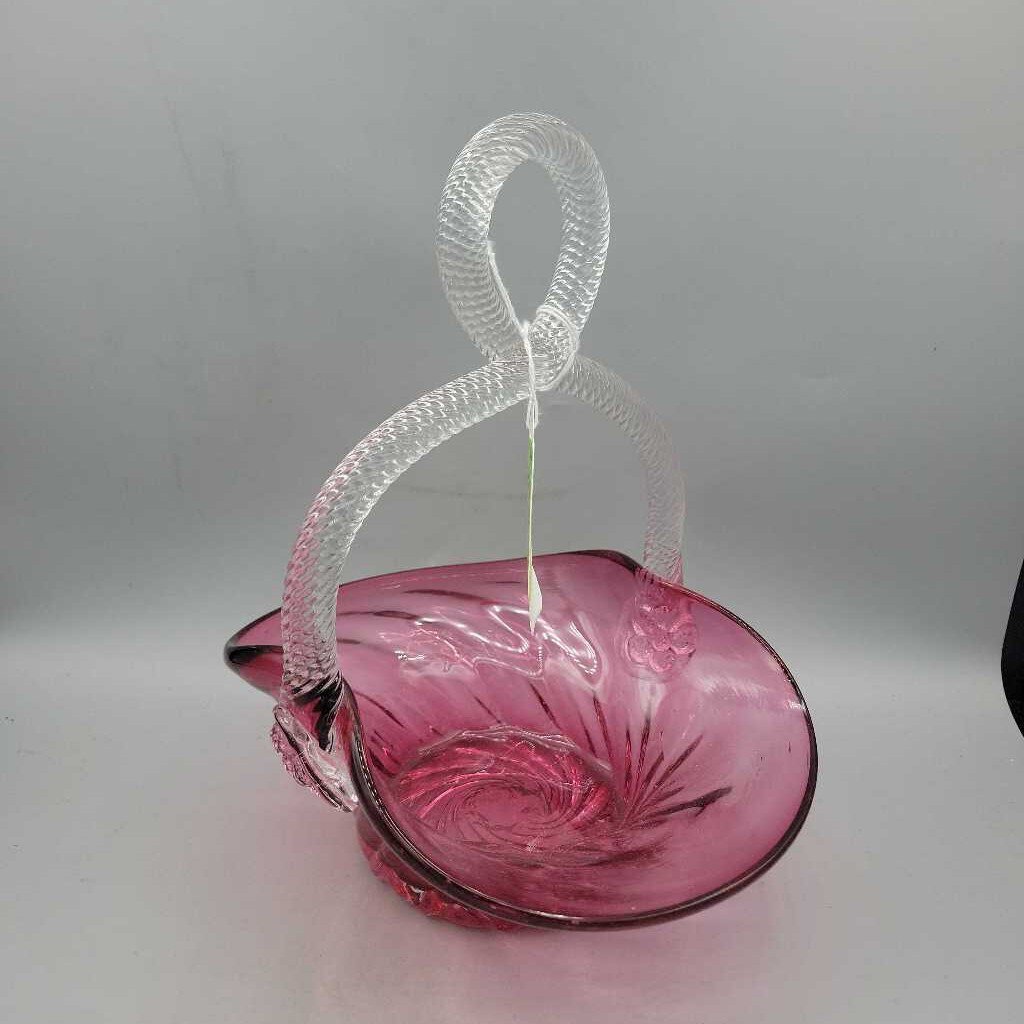 Cranberry Glass Basket (DEB)