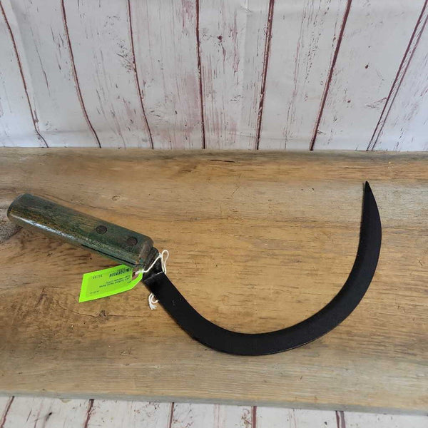 Antique Hand Sickle Green Handle (JAS)