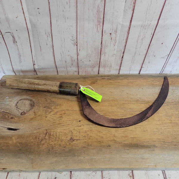 Antique Hand Sickle wooden Handle (JAS)