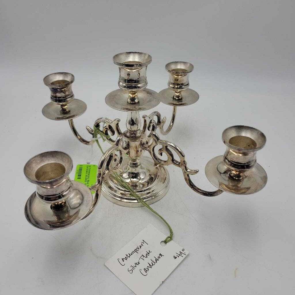 Contemporary Silver Plate Candelabra SCL0022