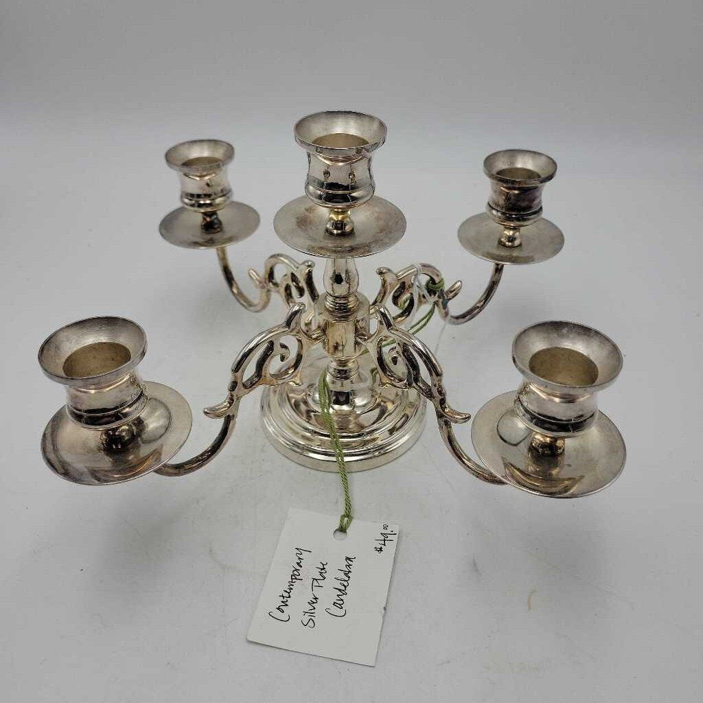 Contemporary Silver Plate Candelabra SCL0022
