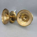 5.5" Pair Brass Candles w Drip Plates (CM0448) (COL)