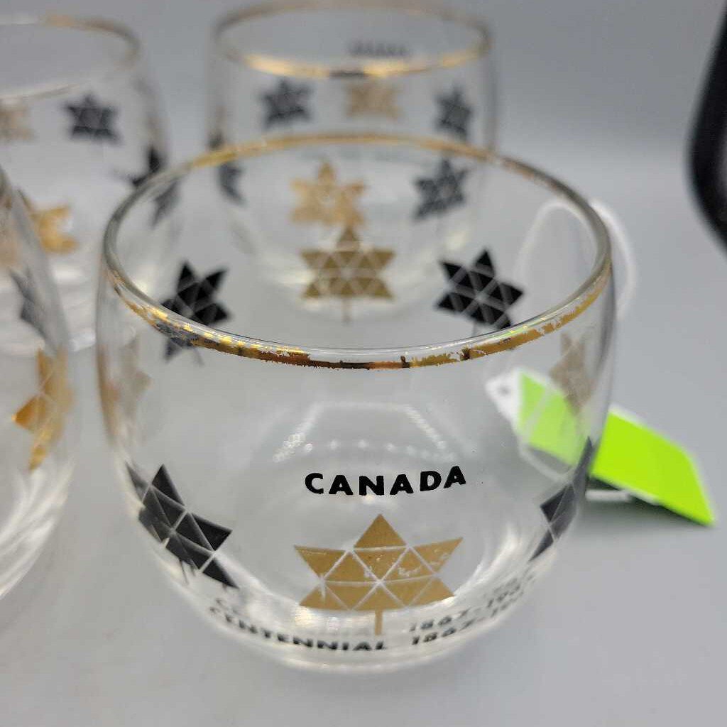 4 Canadian Centennial Glasses (DEB)