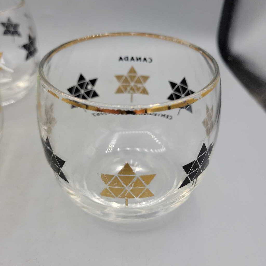 4 Canadian Centennial Glasses (DEB)