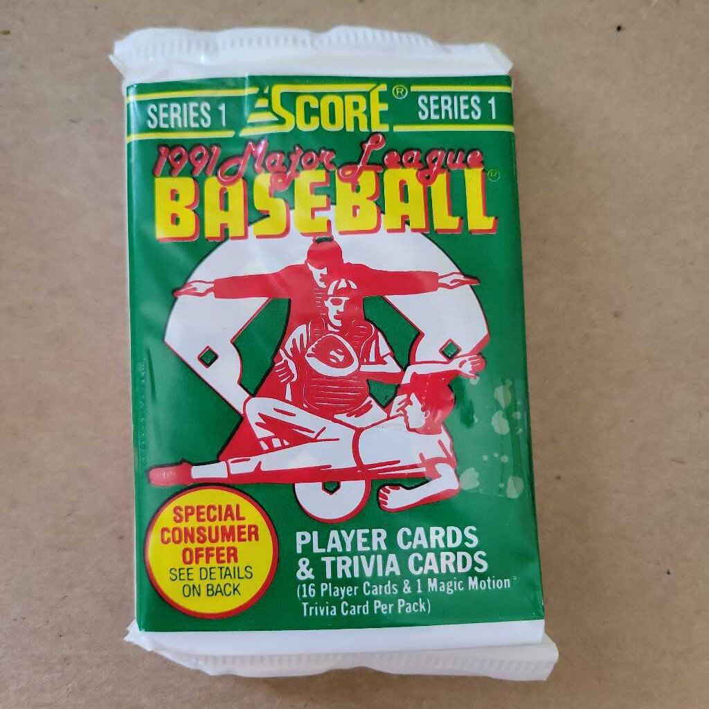 Score baseball Card 1991 series 1 16 card pack x 2 (JAS)