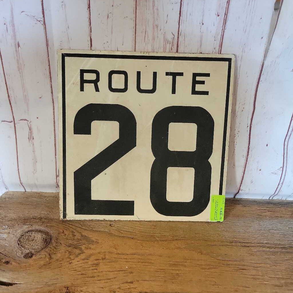 Vintage Wooden Road Route # 28 Sign (JAS)