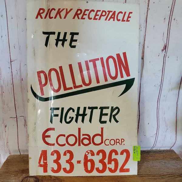 Ricky Receptacle Pollution Fighter tin sign (JAS)