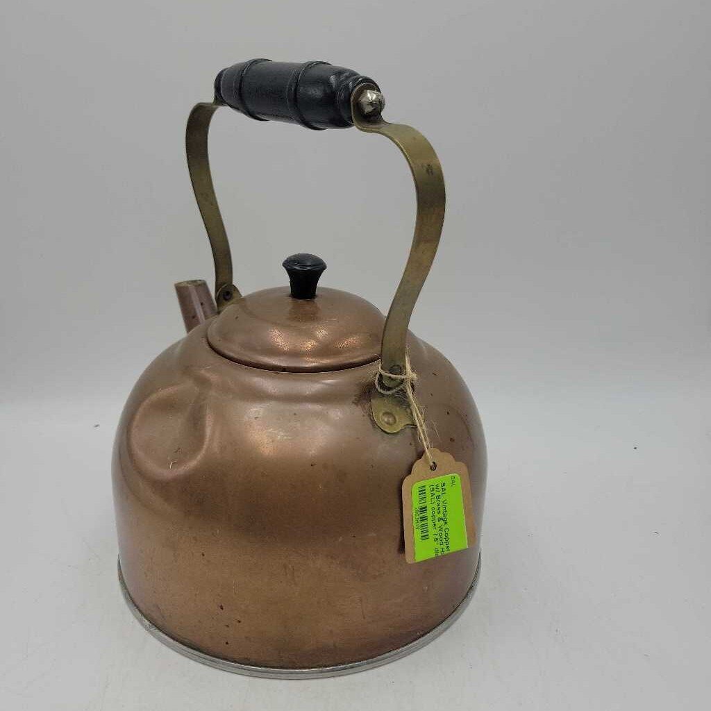 Vintage Copper Kettle w/ Brass & Wood Handle (SAL)