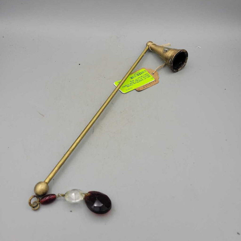 11" Solid Brass Candle Snuffer w/ Faux Jewel Charms (SAL)