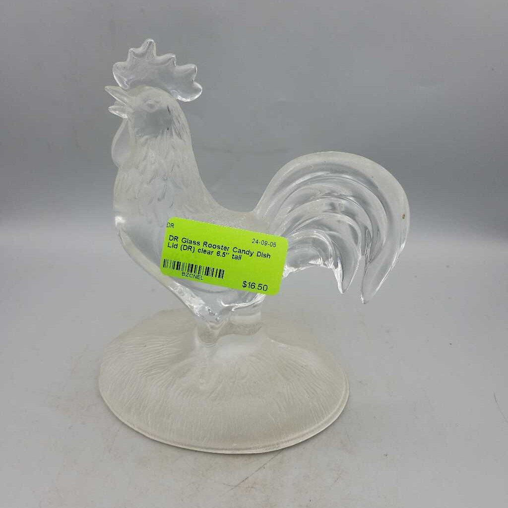 Glass Rooster Candy Dish Lid (DR)