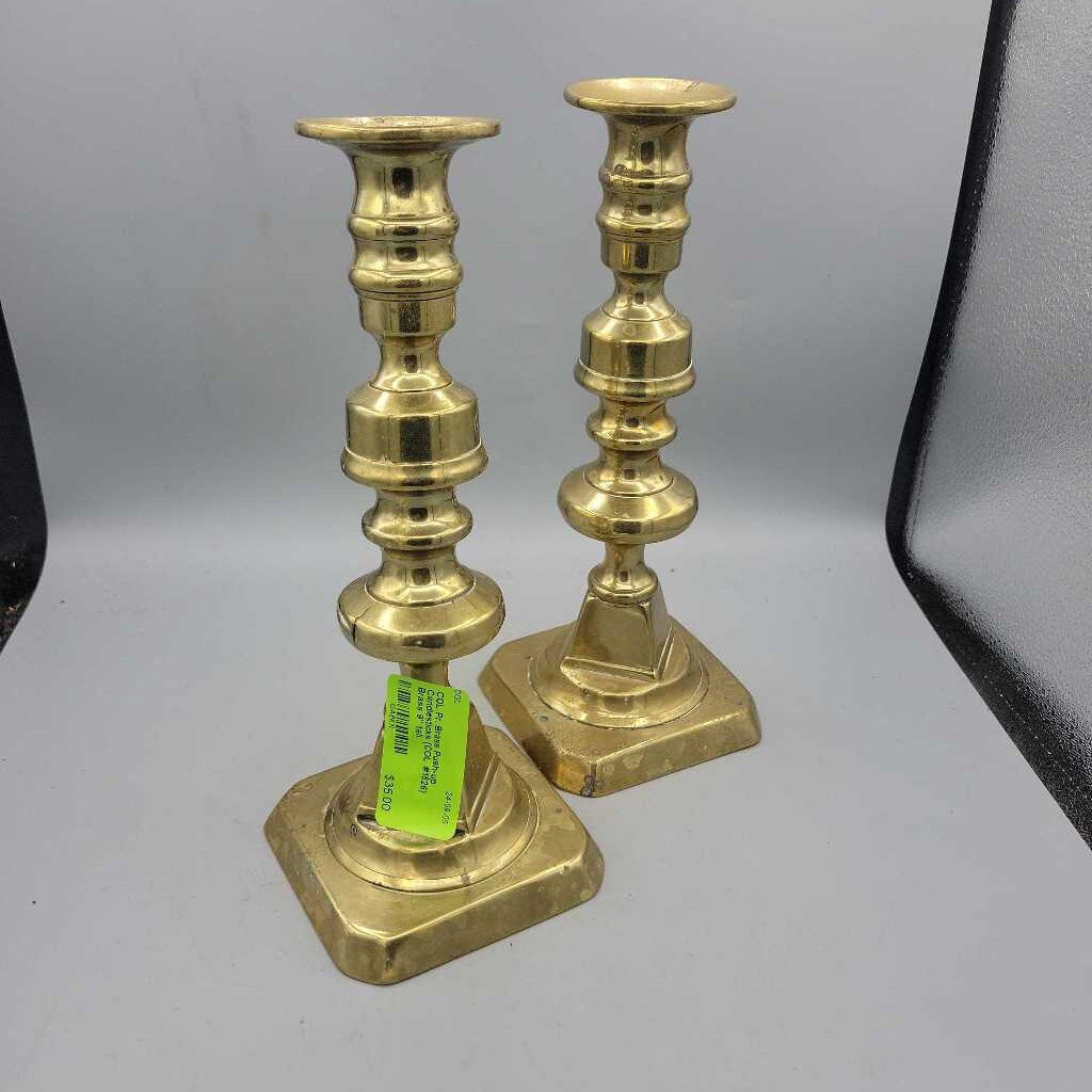 Pr. Brass Push-up Candlesticks (COL #1526)