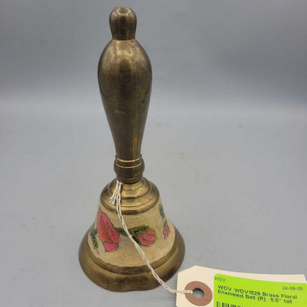 WDV1529 Brass Floral Enameled Bell {R} WDV1529 Brass Floral Enameled Bell {R}