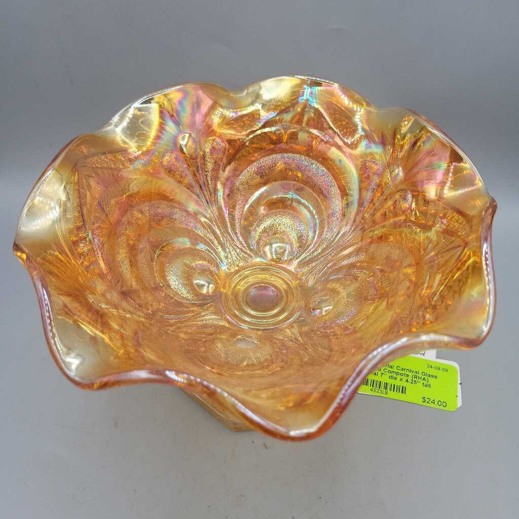 Imperial Carnival Glass Marigold Compote (RHA)