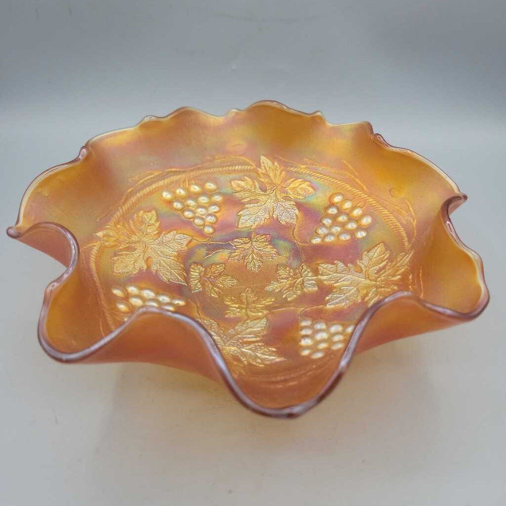 Fenton Ruffled Edge Marigold Carnival Glass Bowl (RHA)