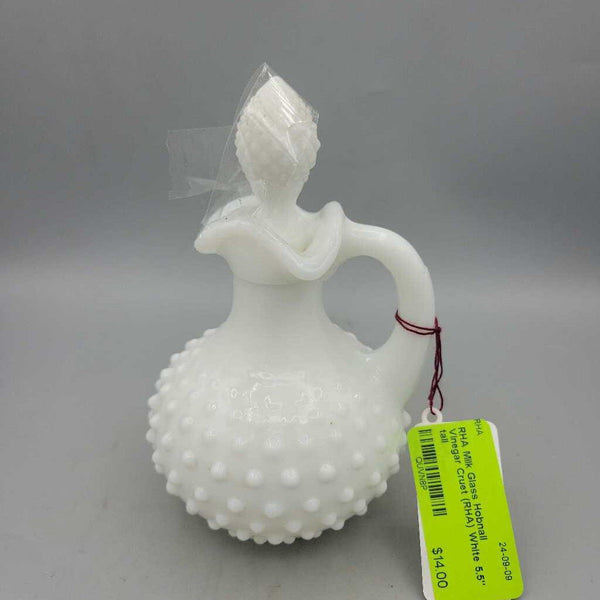 Milk Glass Hobnail Vinegar Cruet (RHA)