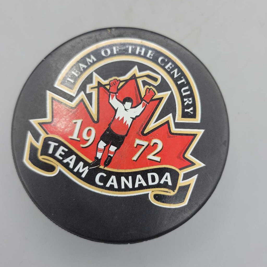 Hockey Puck Team Canada 1972 Rod Seiling (JAS)