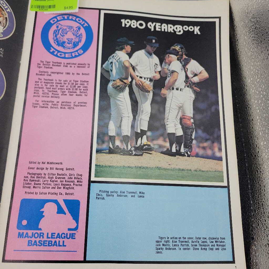 1980 Detroit Tiger Yearbook (JAS)