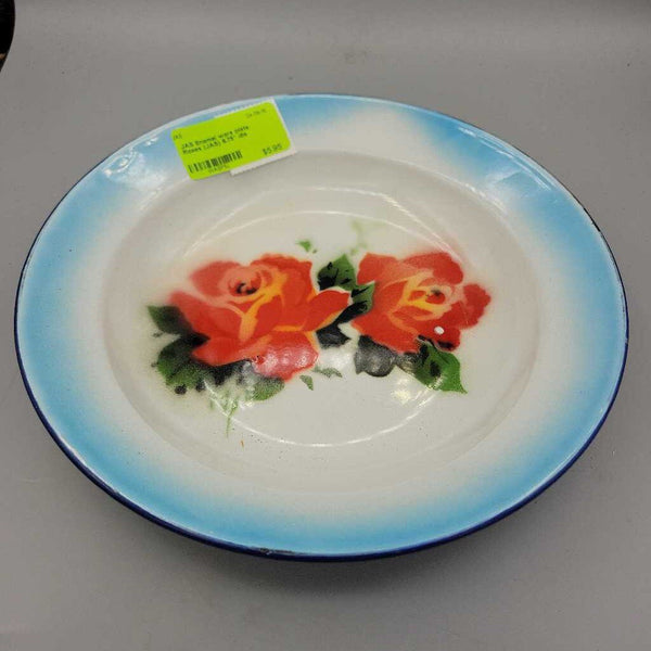 Enamel ware plate Roses (JAS)