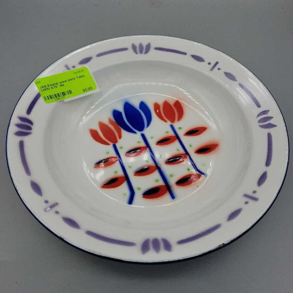 Enamel ware plate Tulips (JAS)