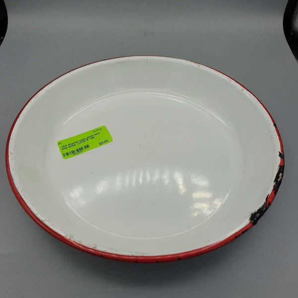 Enamel ware plate Red and white (JAS)