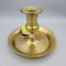 Brass Candle Holder w Large Drip Plate (CM0521)