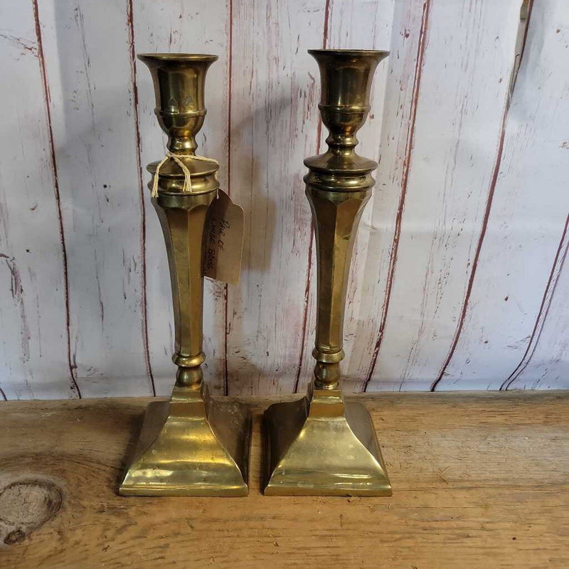 Pair of Tall Brass Candlesticks (COL