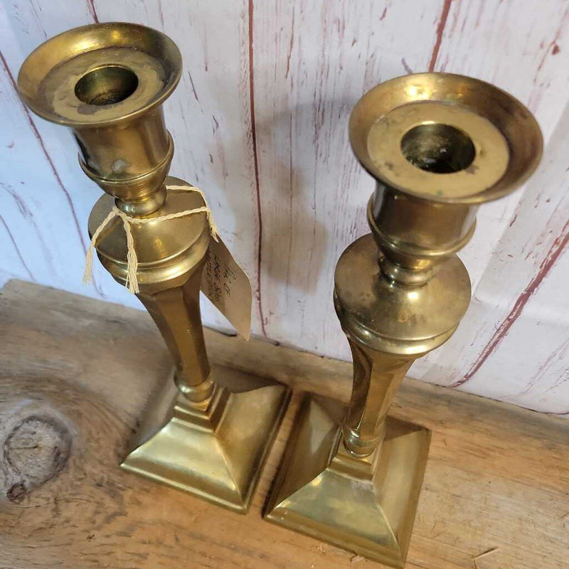 Pair of Tall Brass Candlesticks (COL