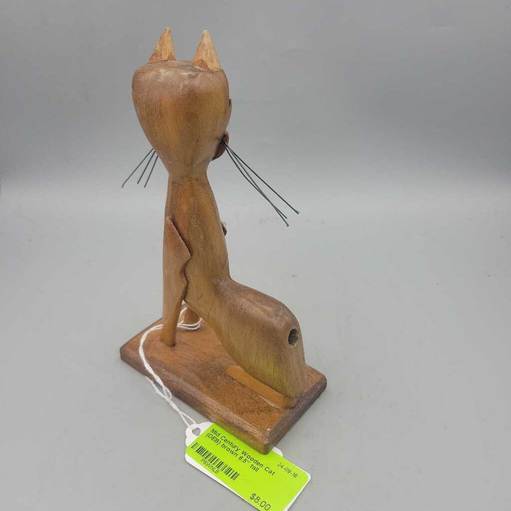 Mid Century Wooden Cat (DEB)