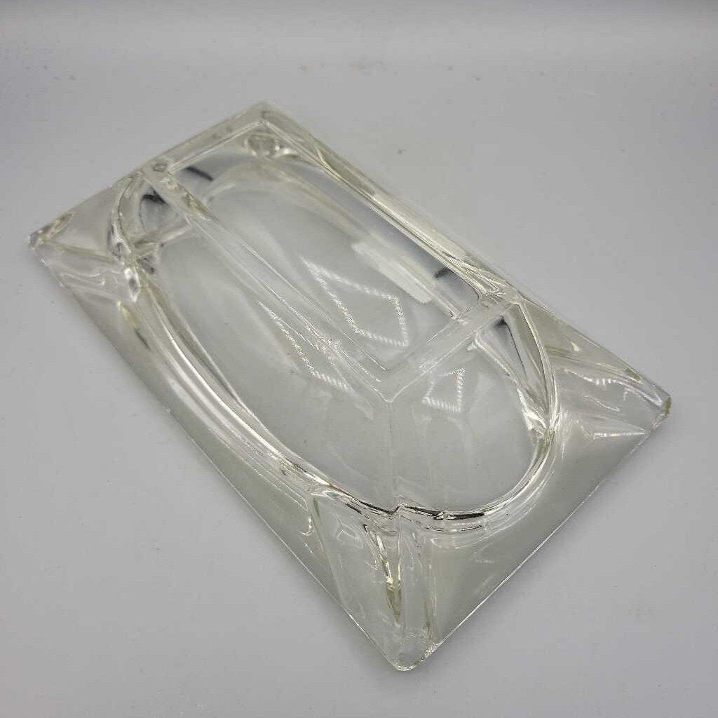 Heavy Glass rectangular ashtray (JAS) AS is