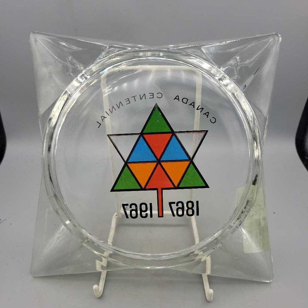 Canadian Centennial Square 1967's glass ashtray (JAS)