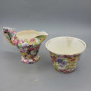 JL cream/sugar Du barry (James Kent) chintz ware