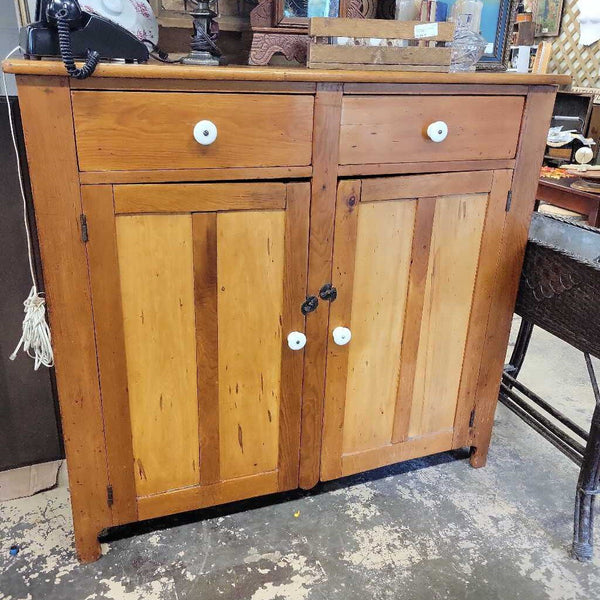 Antique Pine Cupboard (YVO) (409)