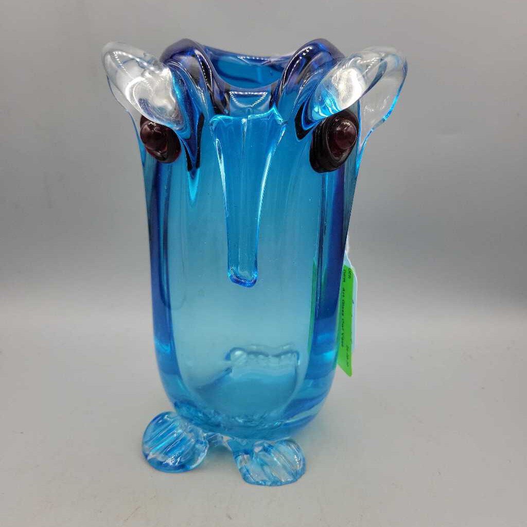 Art Glass Owl Vase (DEB)