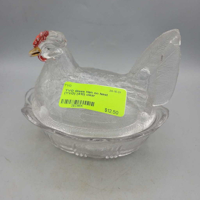 Glass Hen on Nest (YVO) (410)