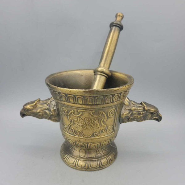 Brass Mortar and Pedestal (YVO) (410)